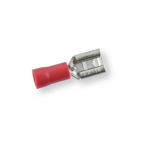 Cosse femelle plate pré-isolée 3111 rouge, 6,3x0,8, 0,5-1,5 mm²